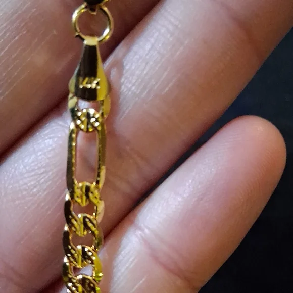 14k Gold 18in 3mm Frosted Figuero